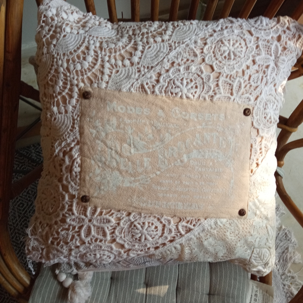4 Boho Lace Knit Cushion Covers Set - Picture 7 of 17